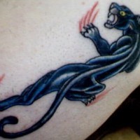 Small old school tattoo of black panther