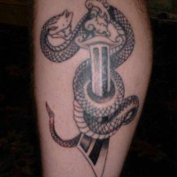 Snake and dagger tattoo