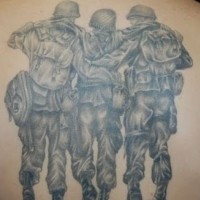 Soldiers hugged each other military tattoo