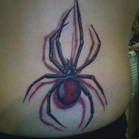 Spider tattoo on ribs