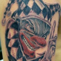 dispettoso pagliaccio tatuaggio su braccio