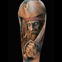 Spooky zombie pirate  tattoo by arlo dicristina