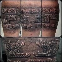 Stone like colored leg tattoo of ancient Egypt pictures