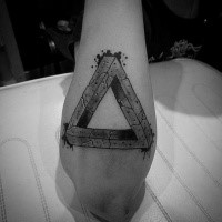 Stonework style awesome looking arm tattoo of big symbol