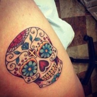 teschio di zucchero messicano tatuaggio