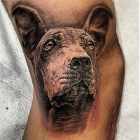 Super realistic dog tattoo