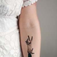 Super realistic fox forearm tattoo