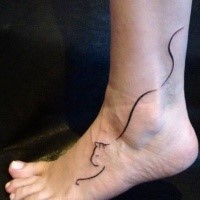 Sweet black ink for girls tattoo on ankle