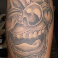 3d black and white clown tattoo