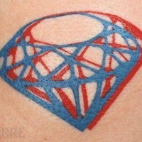 Tatuaggio colorato 3D il diamante