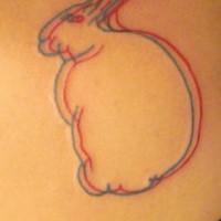 Tatuaggio semplice 3D il coniglio
