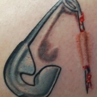3d safety pin tattoo