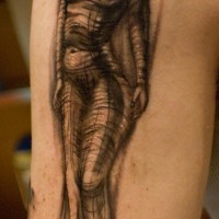 3d surrealistisches Tattoo an der Hand