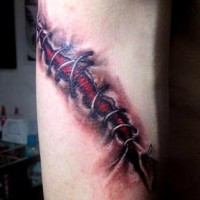 Tatuaggio grande 3D la ferita