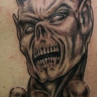 Tatuaggio 3D sulla spalla il diavolo & i teschi