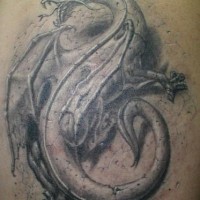 3d steinerner Drache Tattoo
