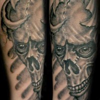 Schädel schaut tief in die Seele 3d Tattoo