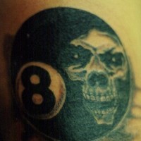 Eight  ball with skull tattoo