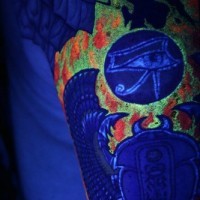Egypt ra symbol uv ink tattoo
