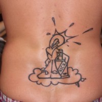 Tatuaje en la espalda Etiqueta alienígena