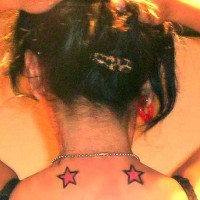 Two red stars tattoo