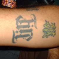 Ambigram word fire tattoo