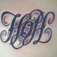 Ambigram word hope tattoo