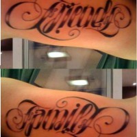 Ambigram word friend with great font