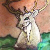 Majestic white deer tattoo art