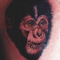 Baby gorilla face tattoo