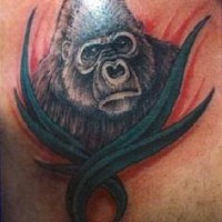 Farbiges Tattoo mit cool Gorilla