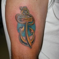 Ancora in stile di Salvador Dali tatuata sul braccio