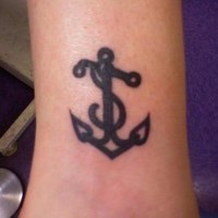 Usual black anchor tattoo