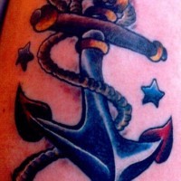 Impressive examle of anchor tattoo