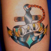 Steel anchor with dad tattoo in colour