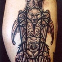 Totem pole with animals art