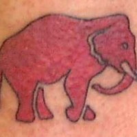 Red elephant tattoo