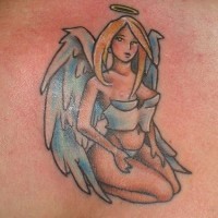 Tatuaje de color Chica ángel Estilo del anime