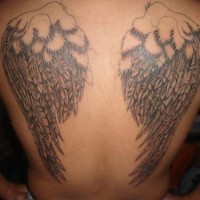 Angel wings tattoo design on back