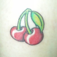 Cherries ankle tattoo