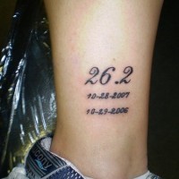 Special date ankle tattoo
