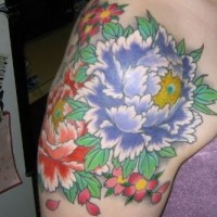 Carnations arm tattoo