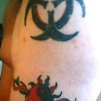 Sign male & female arm tattoo