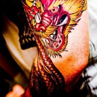 Dragon le tatouage sur le bras