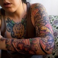 Artistic arm tattoo