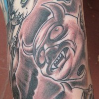 Tattoo von Teufel mit Hörnen am Arm