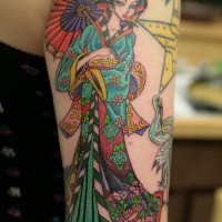 Geisha arm tattoo