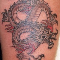 Le tatouage de dragon asiatique barbu
