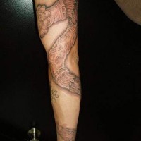 Tatuaggio serpente Azteco intorno del braccio