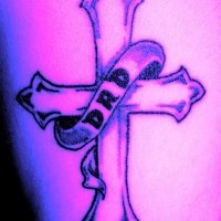 Cross with dad memorial tattoo